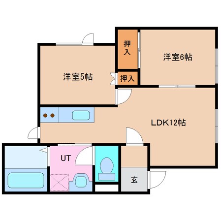 岩見沢駅 バス15分  ダイエー前下車：停歩5分 2階の物件間取画像